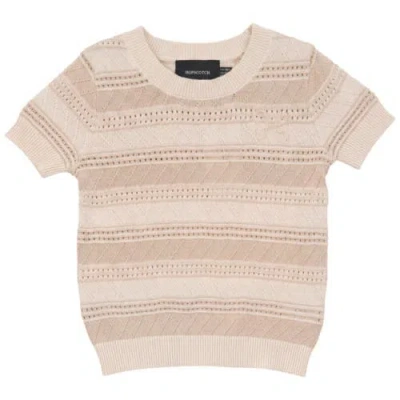 Hopscotch Kids'  Stripe Textured Knit Embroidered Cotton Sweater In Multi