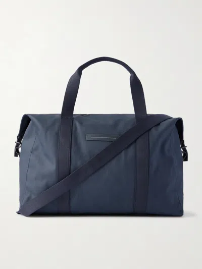 Horizn Studios Sofo Weekender L Waxed Cotton-blend Canvas Holdall In Blue