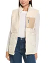Horizon Mixed Media Quilted Vest In White