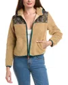 Horizon Mixed Media Sherpa Jacket In Brown