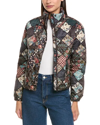 Horizon Quilted Print Jacket In Blue
