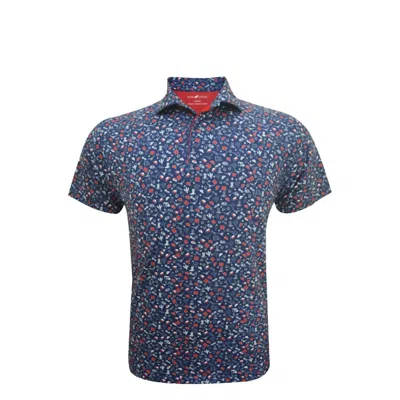 Horn Legend Men's Texas Print Polo In Navy In Blue