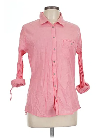 Pre-owned Horny Toad 3/4 Sleeve Button Down Shirt In Pink