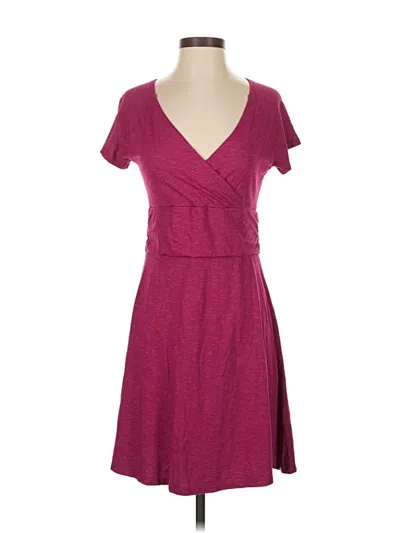 Pre-owned Horny Toad Casual Dress In Burgundy