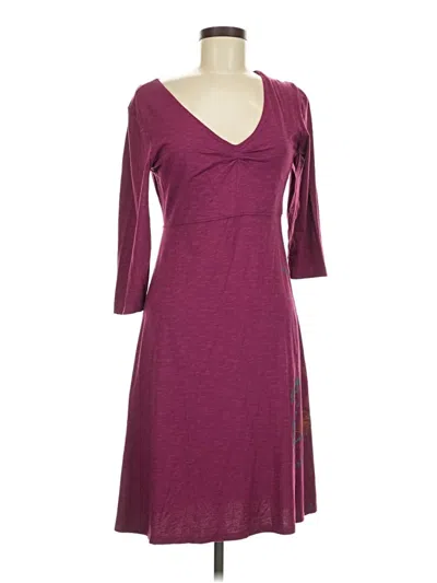 Pre-owned Horny Toad Casual Dress In Burgundy