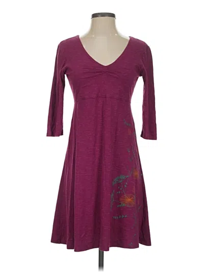 Pre-owned Horny Toad Casual Dress In Burgundy