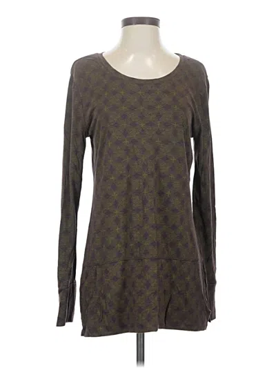 Pre-owned Horny Toad Long Sleeve Top Gray Square Neckline Tops