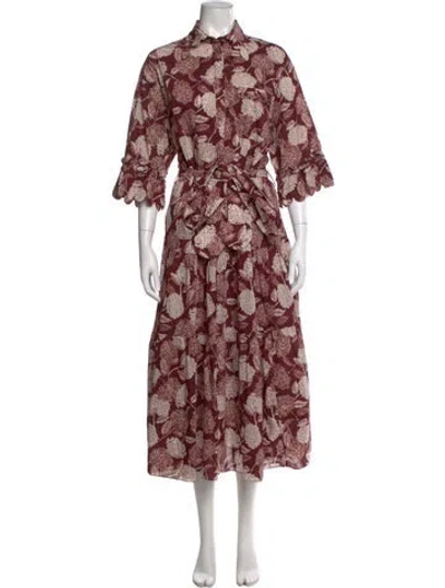 Pre-owned Horror Vacui Floral Print Long Dress In Multi