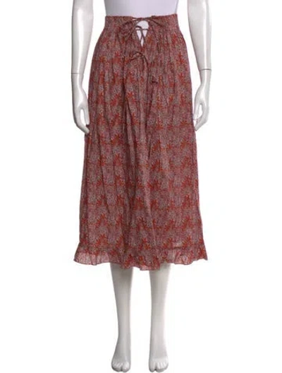 Pre-owned Horror Vacui Floral Print Midi Length Skirt W/ Tags In Multi