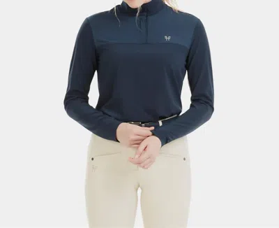 Horse Pilot Sunrise Long Sleeve Sun Shirt In Navy In Blue