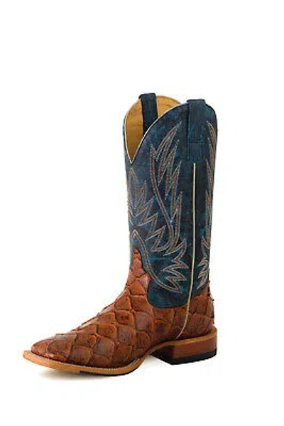 Pre-owned Horse Power By Anderson Bean Mens Seas The Day Leather Cowboy Boots
