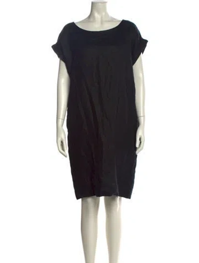 Pre-owned Horses Atelier Linen Knee-length Dress In Black