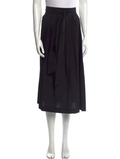 Pre-owned Horses Atelier Linen Midi Length Skirt In Black
