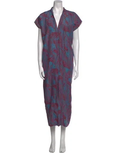 Pre-owned Horses Atelier Printed Long Dress In Purple