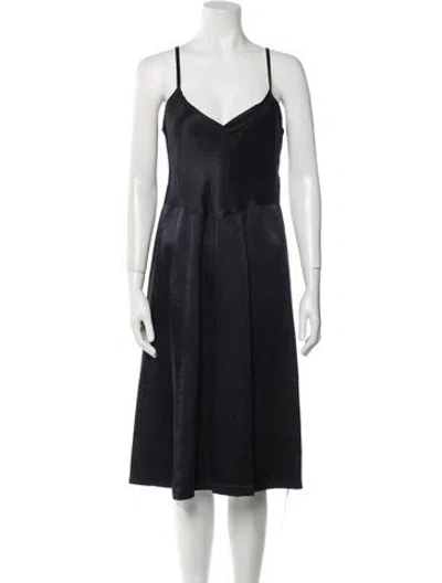 Pre-owned Horses Atelier Silk Midi Length Dress In Black