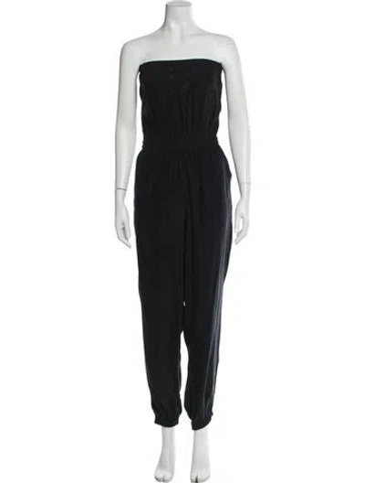 Pre-owned Horses Atelier Silk Strapless Jumpsuit In Black