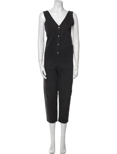 Pre-owned Horses Atelier V-neck Jumpsuit In Gray