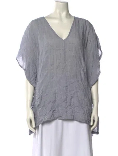 Pre-owned Horses Atelier V-neck Short Sleeve T-shirt In Gray