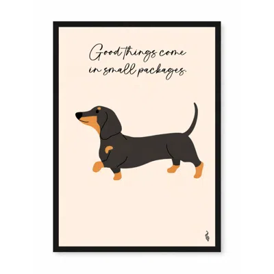 Hortons England Black Daschund Print - All Good Things Come In Small Packages