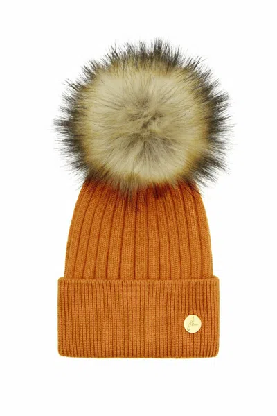 Hortons England Women's Arundel Cashmere Pom Pom Hat - Burnt Orange