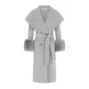 Hortons England Women's Beaumont Cashmere Scalloped Coat Grey In Grey