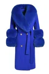 Hortons England Women's Belgravia Cashmere Coat - Royal Blue In Blue