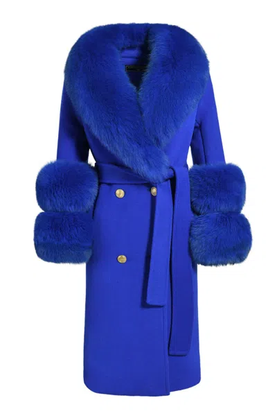 Hortons England Women's Belgravia Cashmere Coat - Royal Blue