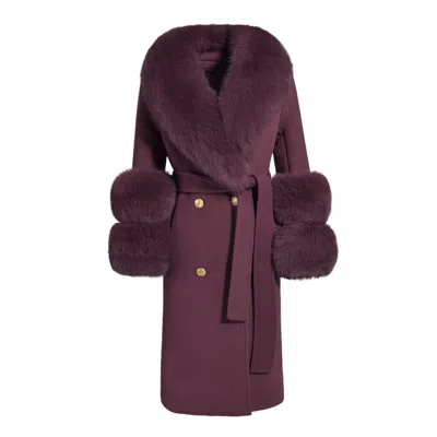 Hortons England Women's Pink / Purple Belgravia Cashmere Coat Plum In Burgundy