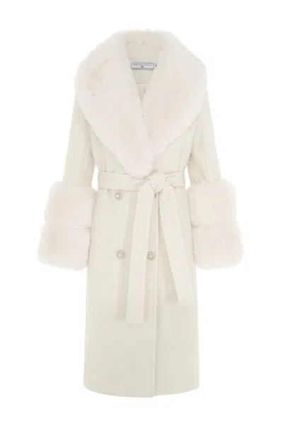 Hortons England Women's Belgravia Coat White Tweed