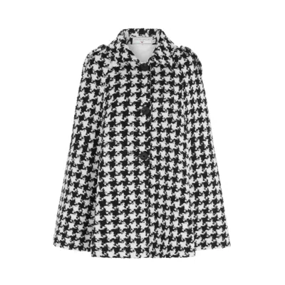 Hortons England Women's Black / White The Houndstooth Cape