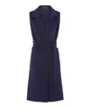 Hortons England Women's Blue The Knightsbridge Sleeveless Double Breasted Coat - Navy In Blue