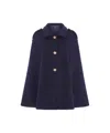 Hortons England Women's Blue The Tetbury Cape Navy In Blue