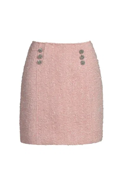 Hortons England Women's Pink / Purple Boucle Tailored Skirt Pink