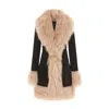 Hortons England Women's Brooklyn Suede Coat Black In Black