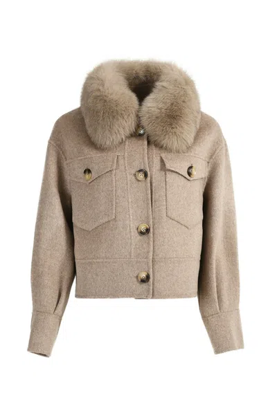 Hortons England Women's Brown Hampstead Cashmere Jacket Fawn