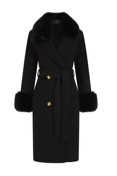 Hortons England Women's Buckingham Black Cashmere Coat