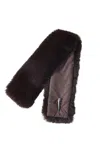 Hortons England Women's Chocolate Brown Faux Fur Small Scarf In Brown