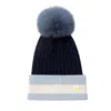 Hortons England Women's Geneva Cashmere Pom Pom Hat Blue In Blue