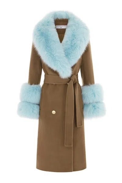 Hortons England Women's Green Belgravia Cashmere Coat Olive