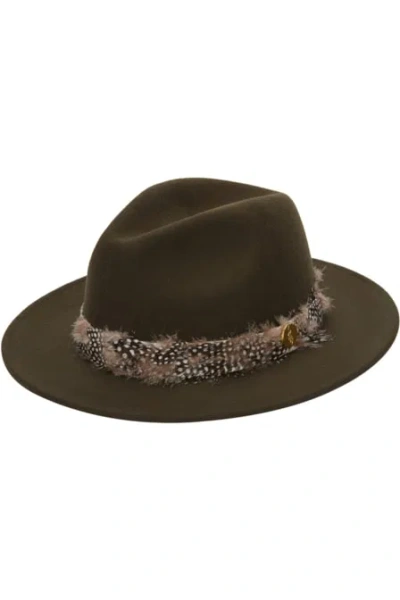 Hortons England Women's Green Cowdray Fedora Olive In Brown