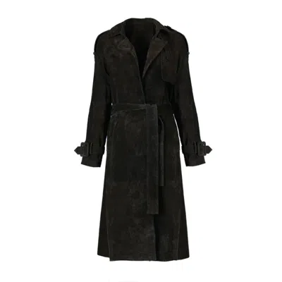 Hortons England Women's Henfield Suede Coat Black