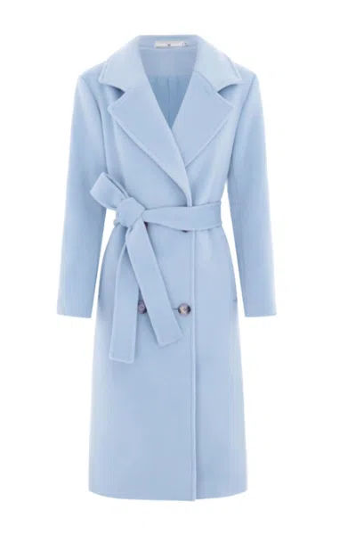 Hortons England Women's Highgrove Cashmere Powder Blue Coat
