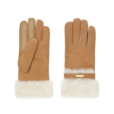 Hortons England Women's Ledbury Sheepskin Gloves - Neutrals In Yellow