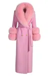 Hortons England Women's Mayfair Cashmere Coat Powder Pink In Pink