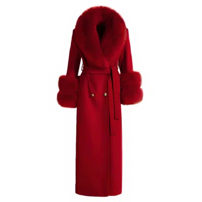 Hortons England Women's Mayfair Cashmere Long Coat Red