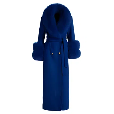 Hortons England Women's Mayfair Cashmere Long Coat Royal Blue