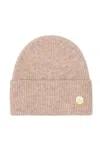 Hortons England Women's Neutrals 100% Cashmere Beige Beanie In Pink