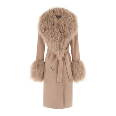 Hortons England Women's Neutrals Manhattan Suede Trench Coat Taupe In Brown
