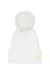 Hortons England Women's Neutrals Meribel Cashmere Pom Pom Hat - White/white