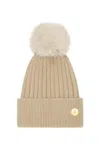 Hortons England Women's Neutrals Meribel Cashmere Pom Pom Hat Tan In Brown